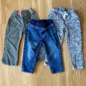 3 pairs/Lot Jeggings Joggers Marled Grey Denim Green Chino